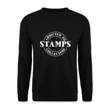 Addicted To Stamps Collecting postage stamp - Unisex Sweatshirt - black - Front - Alina (178cm) & Michal (187cm)