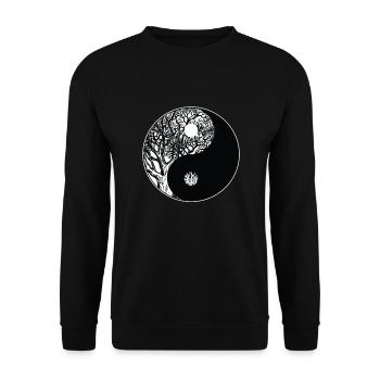 Ying Yang Méditation Relax Yoga Yogi - Sweat-shirt Unisexe - noir - Devant - Alina (178cm) & Michal (187cm)