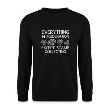 There, i fixed it! Stamp collection - Unisex Sweatshirt - black - Front - Alina (178cm) & Michal (187cm)