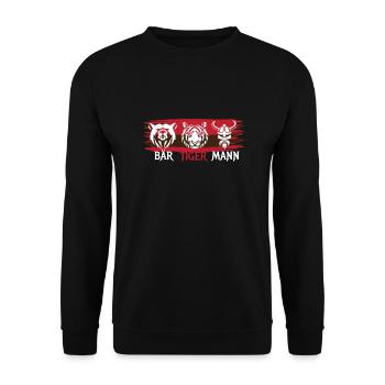 Bär Tiger Mann Bart Bärtiger Mann - Unisex Pullover - Schwarz - Vorne - Alina (178cm) & Michal (187cm)