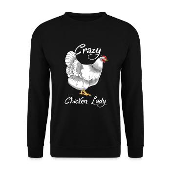 Crazy Chicken Lady - Unisex Sweatshirt - black - Front - Alina (178cm) & Michal (187cm)