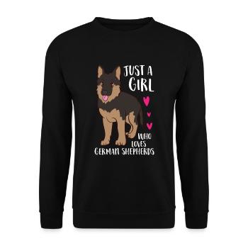 Une fille qui aime les chiens de berger - Sweat-shirt Unisexe - noir - Devant - Alina (178cm) & Michal (187cm)