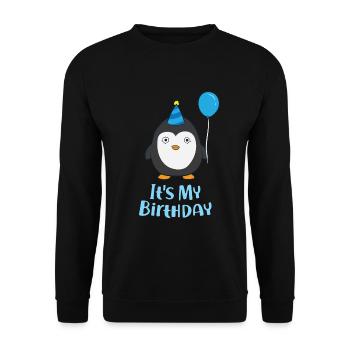 Pingouin Anniversaire Pingouin Anniversaire Enfant Pingouin - Sweat-shirt Unisexe - noir - Devant - Alina (178cm) & Michal (187cm)