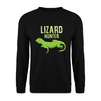 Funny Lizard Hunter Love Lizards - Unisex Sweatshirt - black - Front - Alina (178cm) & Michal (187cm)