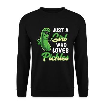 Just A Girl Who Loves Pickles Pickle Girl - Unisex Sweatshirt - black - Front - Alina (178cm) & Michal (187cm)