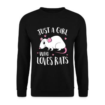 Juste Une fille Le Rat Aime doux Rat - Sweat-shirt Unisexe - noir - Devant - Alina (178cm) & Michal (187cm)