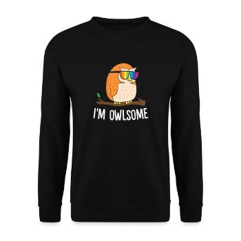 Hibou hibou joyeux - Sweat-shirt Unisexe - noir - Devant - Alina (178cm) & Michal (187cm)