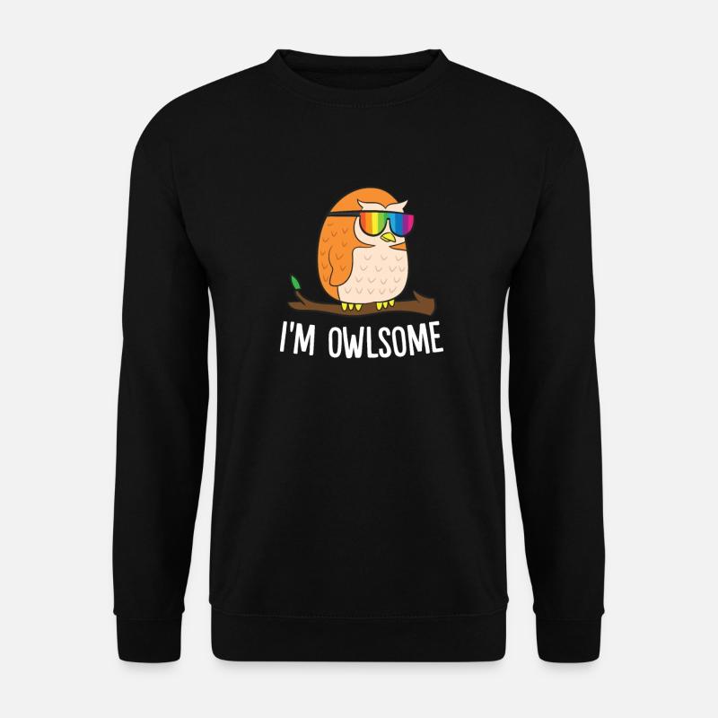 Owlsome Lustige Eule - Unisex Pullover - Schwarz