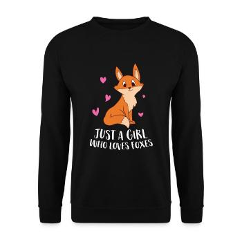 Nur Ein Mädchen Das Füchse Liebt Fuchs Mädchen - Unisex Pullover - Schwarz - Vorne - Alina (178cm) & Michal (187cm)
