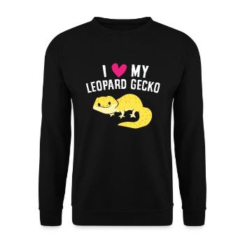 I Love My Leopard Gecko Funny Leopard Gecko - Unisex Sweatshirt - black - Front - Alina (178cm) & Michal (187cm)