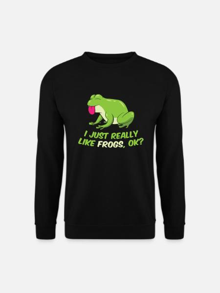 I Just Really Like Frogs Okay Cute Frog - Unisex Sweatshirt - black