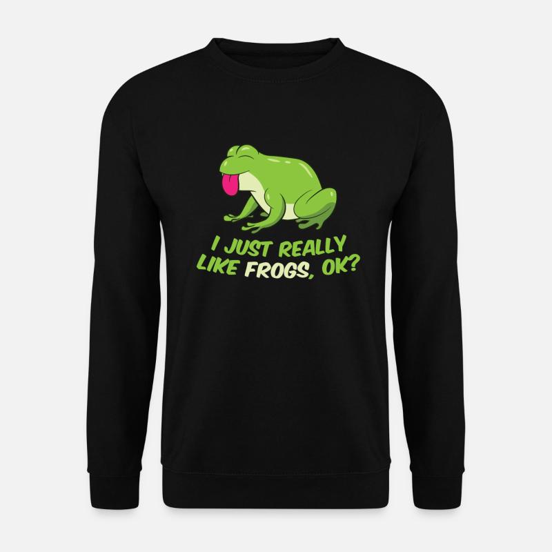 Ich Mag Frösche Einfach Wirklich Lustiges Frosch - Unisex Pullover - Schwarz