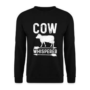 Cow Whisperer Farmer Funny Cow Farmer - Unisex Sweatshirt - black - Front - Alina (178cm) & Michal (187cm)