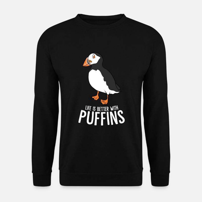 Das Leben Ist Besser Mit Einem Papageientaucher - Unisex Pullover - Schwarz