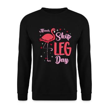 Flamingo Trainier Die Beine Fitness Flamingo - Unisex Pullover - Schwarz - Vorne - Alina (178cm) & Michal (187cm)