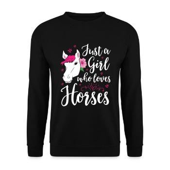 Chevaux filles chevaux équitation cheval amour - Sweat-shirt Unisexe - noir - Devant - Alina (178cm) & Michal (187cm)