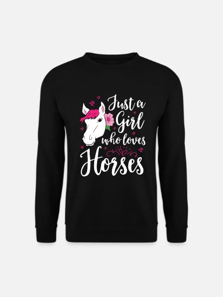 Pferde Mädchen Pferde Reiten Pferd Liebe - Unisex Pullover - Schwarz