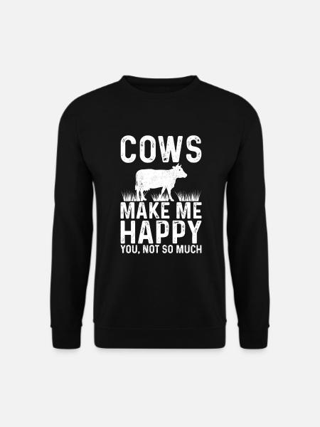 Kühe Machen Mich Glücklich Landwirt Milch Kuh - Unisex Pullover - Schwarz