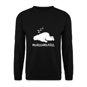 Morning muffle late riser sleepy hat gift - Unisex Sweatshirt - black - Front - Alina (178cm) & Michal (187cm)