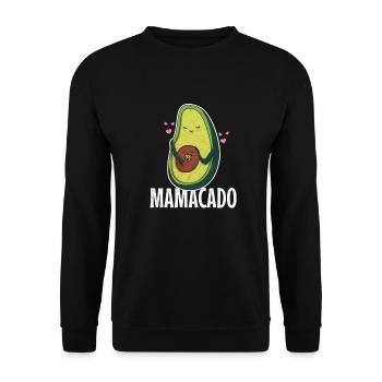 Mamacado – Funny gift for expectant mothers - Unisex Sweatshirt - black - Front - Alina (178cm) & Michal (187cm)