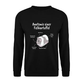 Anatomie Einer Fellkartoffel Meerschwein - Unisex Pullover - Schwarz - Vorne - Alina (178cm) & Michal (187cm)