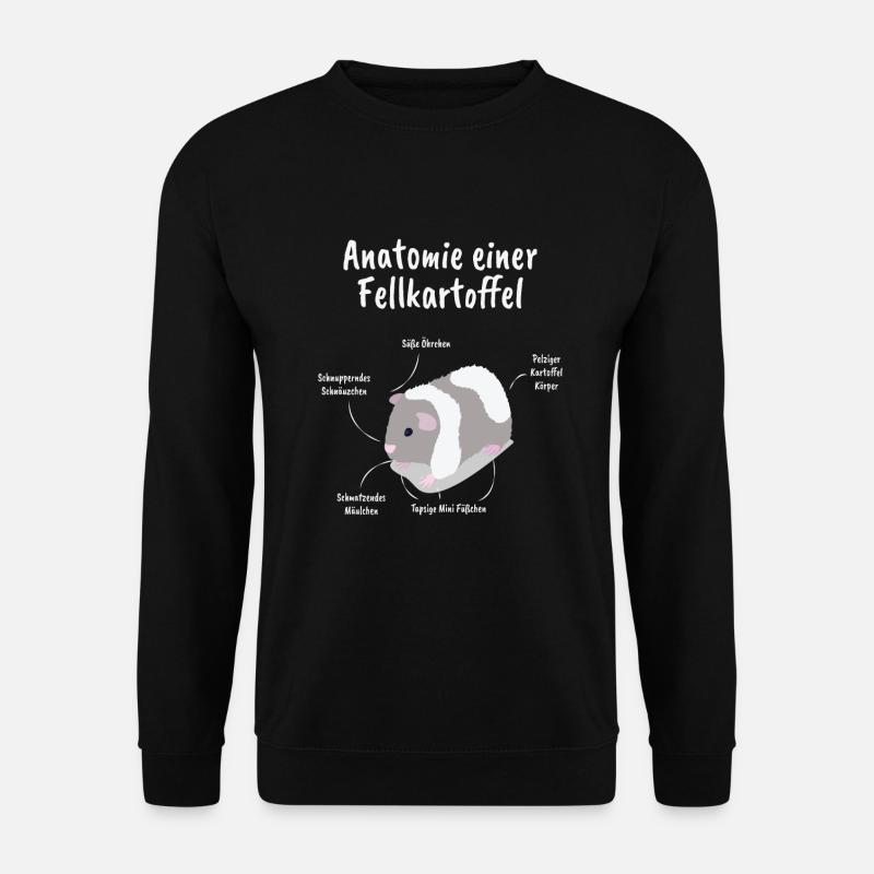 Anatomie Einer Fellkartoffel Meerschwein - Unisex Pullover - Schwarz