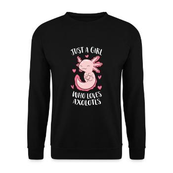 Just a Girl Who Loves Axolotls Funny Axolotl Girl - Unisex Sweatshirt - black - Front - Alina (178cm) & Michal (187cm)