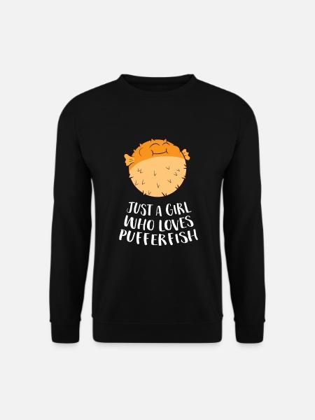 Nur ein Mädchen das Kugelfische liebt Lustiger - Unisex Pullover - Schwarz