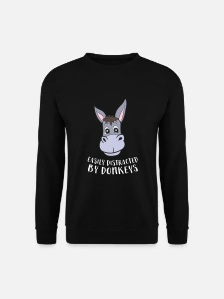 Easily Distracted By Donkeys Funny Donkey - Unisex Sweatshirt - black