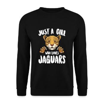 Juste une fille qui aime les jaguars - Sweat-shirt Unisexe - noir - Devant - Alina (178cm) & Michal (187cm)