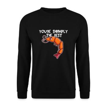 Shrimply the Best – Funny Shrimp Humor - Unisex Sweatshirt - black - Front - Alina (178cm) & Michal (187cm)