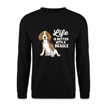 Funny Beagle Dog Life Is Better With A Beagle - Unisex Sweatshirt - black - Front - Alina (178cm) & Michal (187cm)