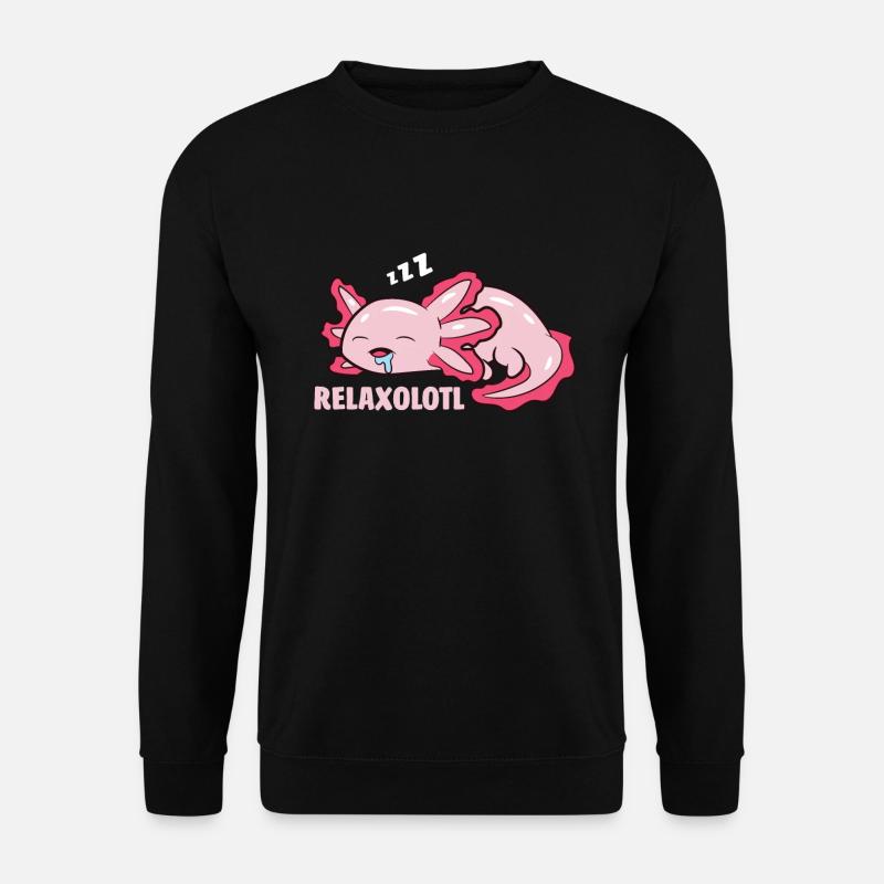 Süßer Axolotl Liebhaber Mexikanischer Salamander - Unisex Pullover - Schwarz