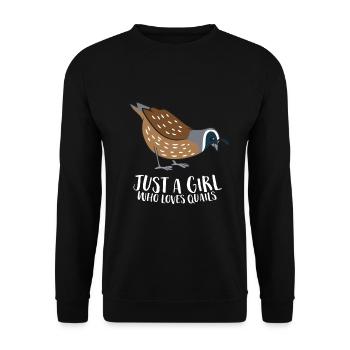 Seulement une fille qui aime l’oiseau de caille - Sweat-shirt Unisexe - noir - Devant - Alina (178cm) & Michal (187cm)