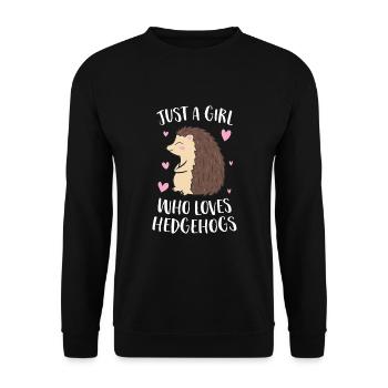 Nur ein Mädchen, das Igel liebt süsses Igel - Unisex Pullover - Schwarz - Vorne - Alina (178cm) & Michal (187cm)