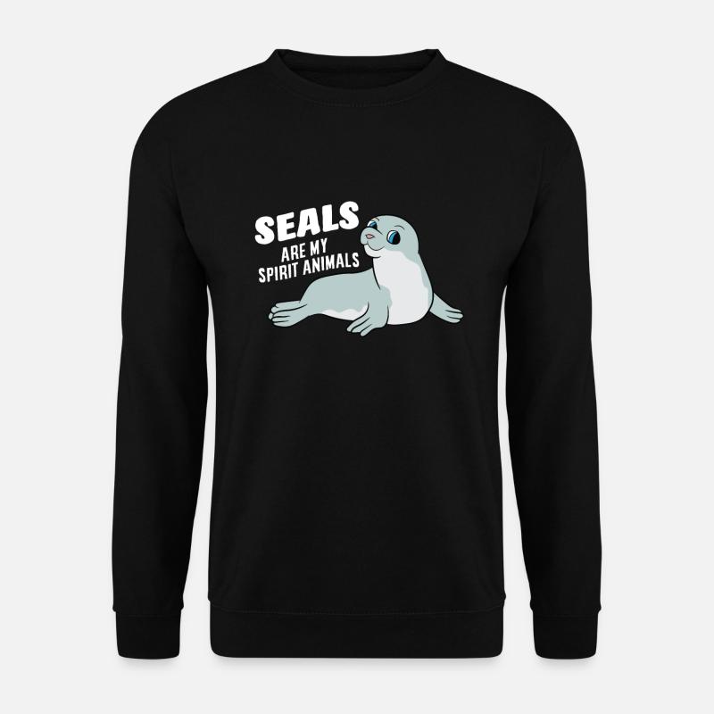Robben sind mein Lieblingstiere Süße Robbe - Unisex Pullover - Schwarz