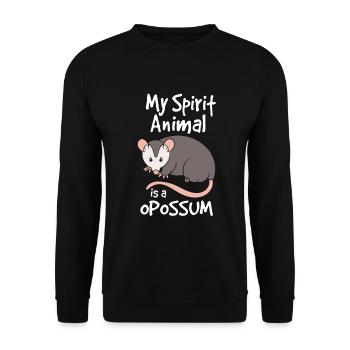 Funny Opossum My Spirit Animal Is A Opossum - Unisex Sweatshirt - black - Front - Alina (178cm) & Michal (187cm)