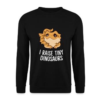 Ich erziehe winzige Dinosaurier Echse Gecko Reptil - Unisex Pullover - Schwarz - Vorne - Alina (178cm) & Michal (187cm)