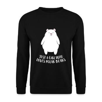 Seulement une fille qui aime les ours polaires doux - Sweat-shirt Unisexe - noir - Devant - Alina (178cm) & Michal (187cm)