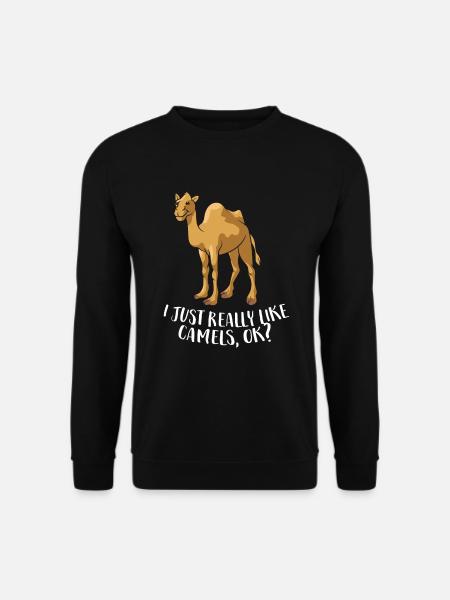 Lustige Kamele Ich mag Kamele einfach wirklich - Unisex Pullover - Schwarz