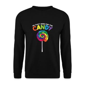 Candy Sweets I'm Just Here For The Candy - Unisex Sweatshirt - black - Front - Alina (178cm) & Michal (187cm)