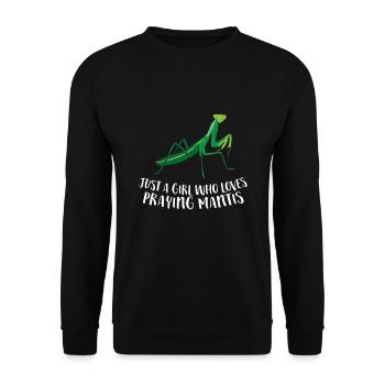 Just a Girl Who Loves Praying Mantis - Unisex Sweatshirt - black - Front - Alina (178cm) & Michal (187cm)