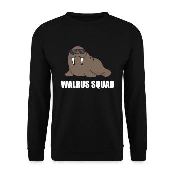 Funny Walrus Team Walrus Walrus Squad - Unisex Sweatshirt - black - Front - Alina (178cm) & Michal (187cm)