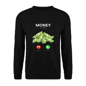 Money Is Calling Money Millionaire Trader - Unisex Sweatshirt - black - Front - Alina (178cm) & Michal (187cm)