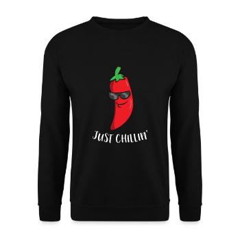 Chili Just Chillin Love Chilis Cinco De Mayo - Unisex Pullover - Schwarz - Vorne - Alina (178cm) & Michal (187cm)