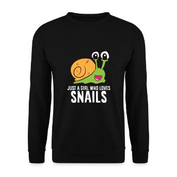 Juste une fille Qui Loves Snails Cute Snail Girl - Sweat-shirt Unisexe - noir - Devant - Alina (178cm) & Michal (187cm)