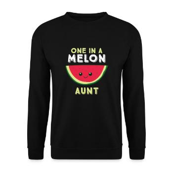 One In A Melon Aunt - Unisex Sweatshirt - black - Front - Alina (178cm) & Michal (187cm)