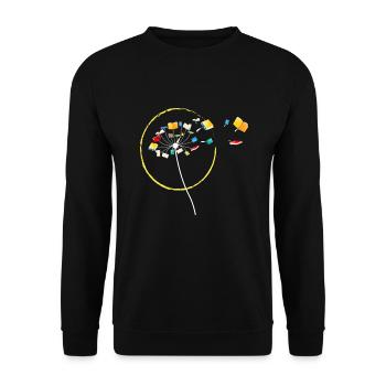 Livres fleur lecture livre littérature - Sweat-shirt Unisexe - noir - Devant - Alina (178cm) & Michal (187cm)
