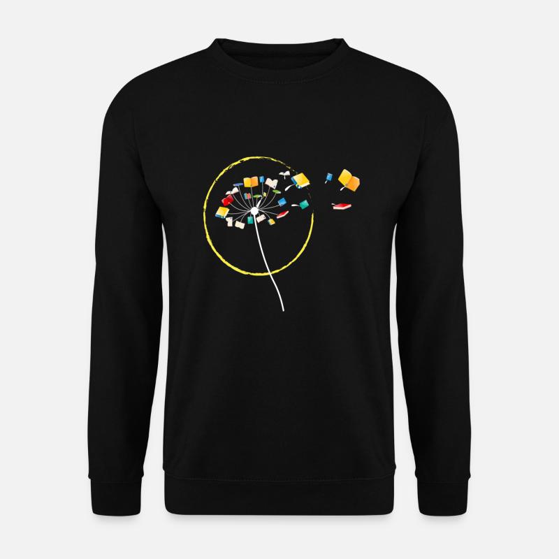 Bücher Blume Lesen Buch Literatur - Unisex Pullover - Schwarz