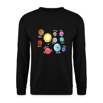 Système solaire lune espace mignon espace extra-atmosphérique - Sweat-shirt Unisexe - noir - Devant - Alina (178cm) & Michal (187cm)